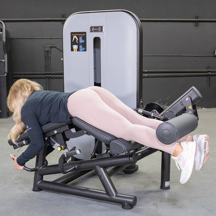 Vogue Leg Extension/Prone Leg Curl Combo - Muscle D Fitness - Seated - Adjustable - Pin Selectorized - Quads Hamstring Machine - Sweatfully