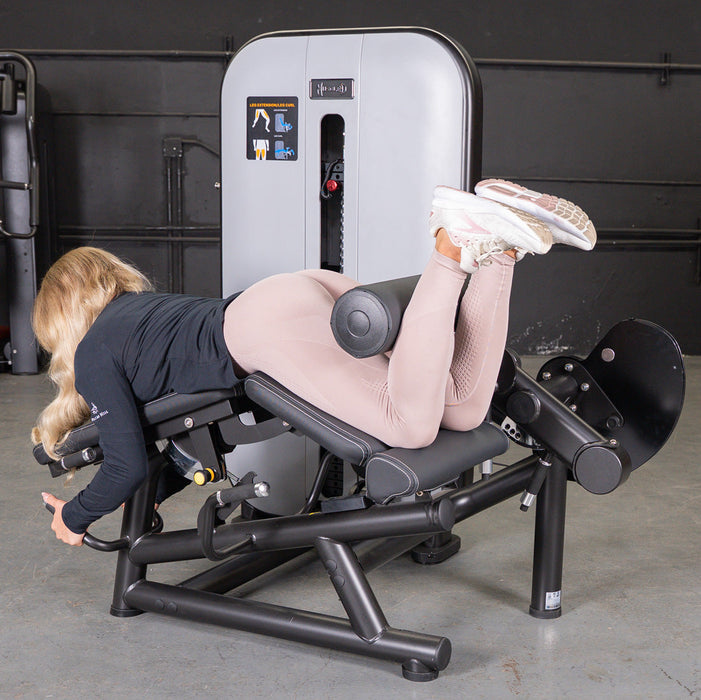 Vogue Leg Extension/Prone Leg Curl Combo - Muscle D Fitness - Seated - Adjustable - Pin Selectorized - Quads Hamstring Machine - Sweatfully