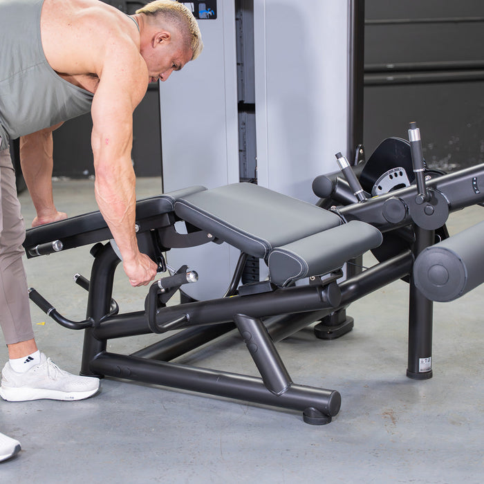 Vogue Leg Extension/Prone Leg Curl Combo - Muscle D Fitness - Seated - Adjustable - Pin Selectorized - Quads Hamstring Machine - Sweatfully