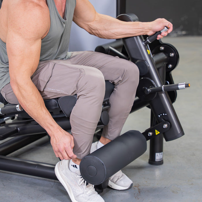 Vogue Leg Extension/Prone Leg Curl Combo - Muscle D Fitness - Seated - Adjustable - Pin Selectorized - Quads Hamstring Machine - Sweatfully