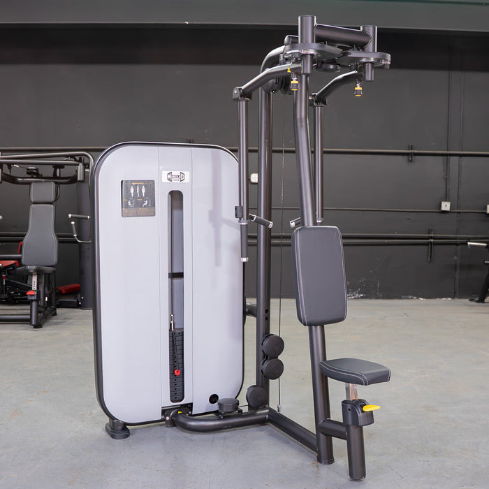 Vogue Pec Deck/Rear Delt - Muscle D Fitness - Adjustable Seat - Pin Selectorized - Chest Back Workout Combo - Sweatfully