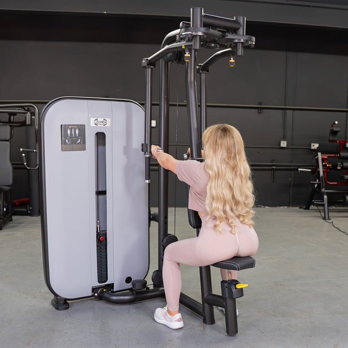 Vogue Pec Deck/Rear Delt - Muscle D Fitness - Adjustable Seat - Pin Selectorized - Chest Back Workout Combo - Sweatfully