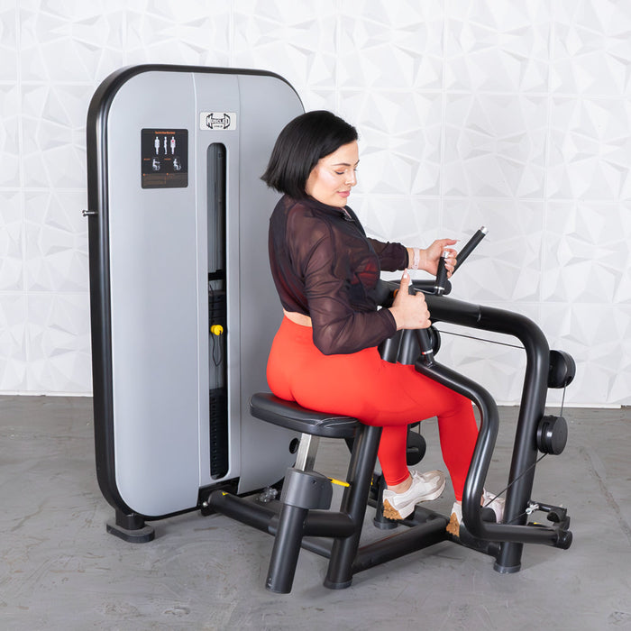 Vogue Seated Row - Muscle D Fitness -  Adjustable Seat - Pin Selectorized - Lat Workout - Sweatfully
