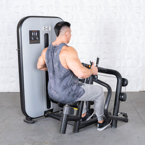Vogue Seated Row - Muscle D Fitness -  Adjustable Seat - Pin Selectorized - Lat Workout - Sweatfully
