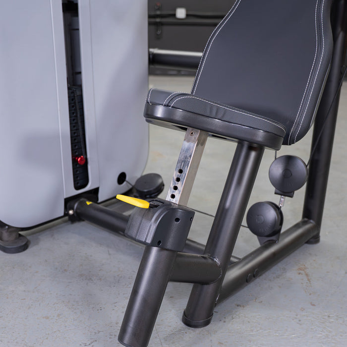 Vogue Shoulder Press - Muscle D Fitness - Adjustable Seat - Pin Selectorized - Delt Workout - Sweatfully