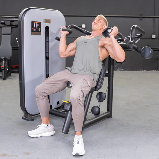 Vogue Shoulder Press - Muscle D Fitness - Adjustable Seat - Pin Selectorized - Delt Workout - Sweatfully