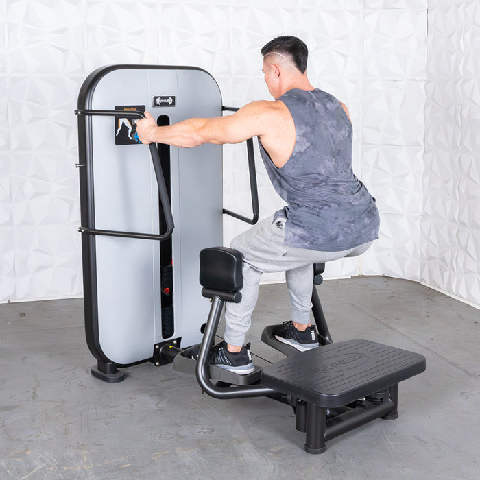 Vogue Standing Abductor Machine - Muscle D Fitness - Standing Adjustable Pin Selectorized Abductor Machine - Sweatfully