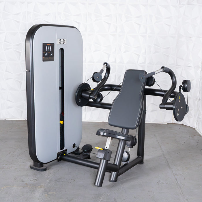Vogue Triceps Extension - Muscle D Fitness -  Pin Selectorized - Adjustable Seat - Arm Workout - Sweatfully