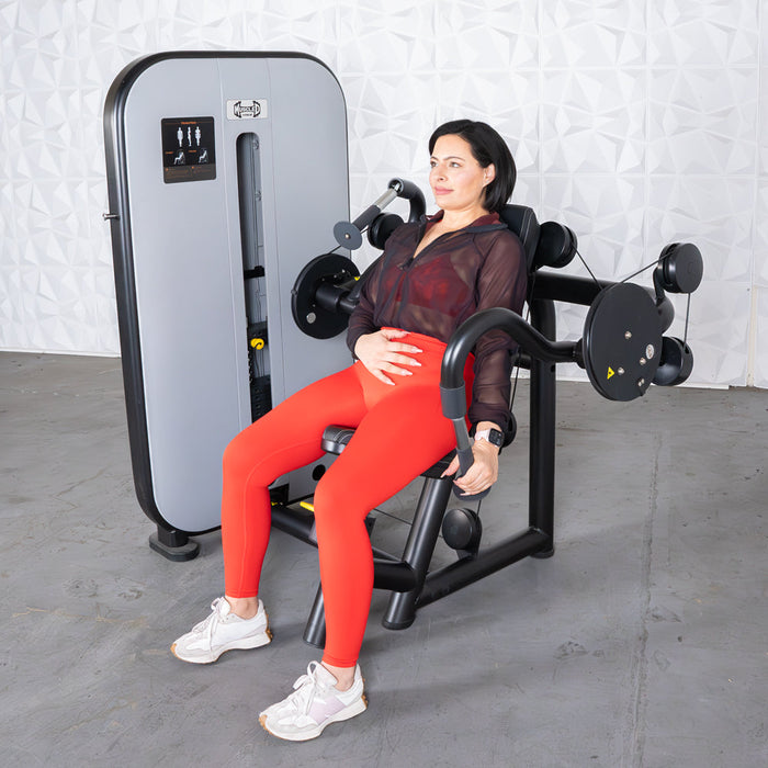Vogue Triceps Extension - Muscle D Fitness -  Pin Selectorized - Adjustable Seat - Arm Workout - Sweatfully