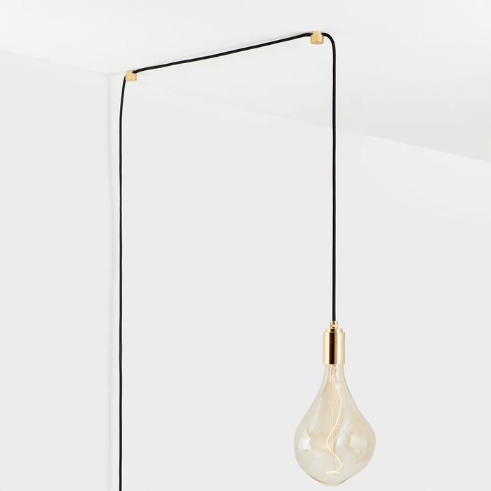 Voronoi III Plug-In Pendant in Brass - Sweatfully