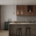 Linear Triple Pendant in Brass + Voronoi II - Sweatfully