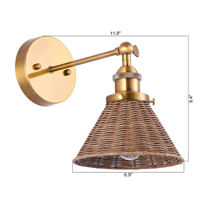 Traditional 1-Light Golden Wall Light - Sweatfully