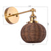 1-Light Traditional Rattan Golden Wall Sconce Light - Sweatfully