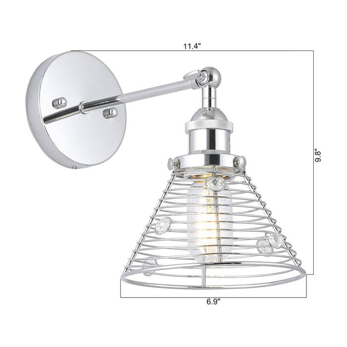 1-Light Modern Silver Wall Scone Light - Sweatfully