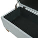 36" Ottoman Storage Bench with Recessed Support Hinge Top for Easy Opening,  Rivet Trim Around, Linen - Sweatfully