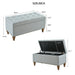 36" Ottoman Storage Bench with Recessed Support Hinge Top for Easy Opening,  Rivet Trim Around, Linen - Sweatfully