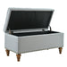 36" Ottoman Storage Bench with Recessed Support Hinge Top for Easy Opening,  Rivet Trim Around, Linen - Sweatfully
