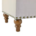 36" Ottoman Storage Bench with Recessed Support Hinge Top for Easy Opening,  Rivet Trim Around, Linen - Sweatfully