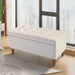 36" Ottoman Storage Bench with Recessed Support Hinge Top for Easy Opening,  Rivet Trim Around, Linen - Sweatfully