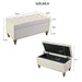 36" Ottoman Storage Bench with Recessed Support Hinge Top for Easy Opening,  Rivet Trim Around, Linen - Sweatfully