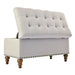36" Ottoman Storage Bench with Recessed Support Hinge Top for Easy Opening,  Rivet Trim Around, Linen - Sweatfully
