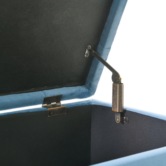 23" Square Velvet Upholstered Storage Ottoman - Sweatfully