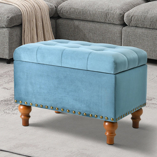 23" Square Velvet Upholstered Storage Ottoman - Sweatfully