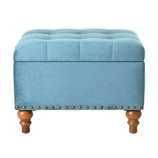 23" Square Velvet Upholstered Storage Ottoman - Sweatfully
