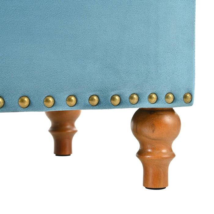 23" Square Velvet Upholstered Storage Ottoman - Sweatfully