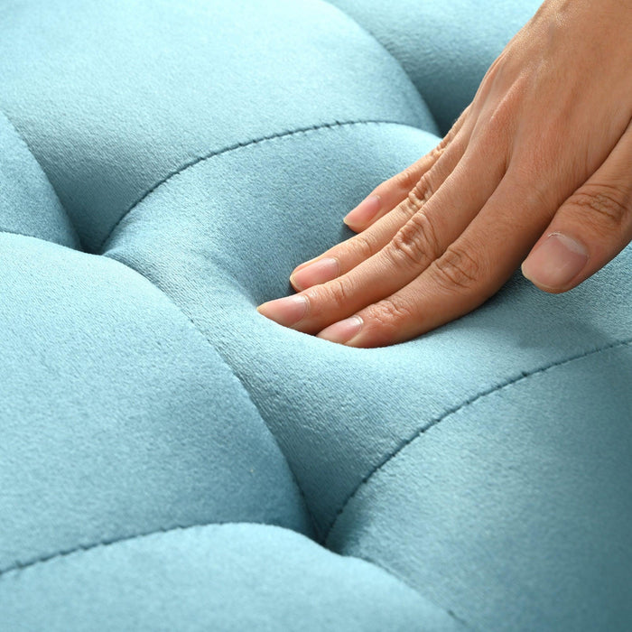 23" Square Velvet Upholstered Storage Ottoman - Sweatfully