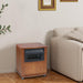 Brown Digital LED Display Electric Infrared Wooden Large Room Space Heater with Timer - Sweatfully