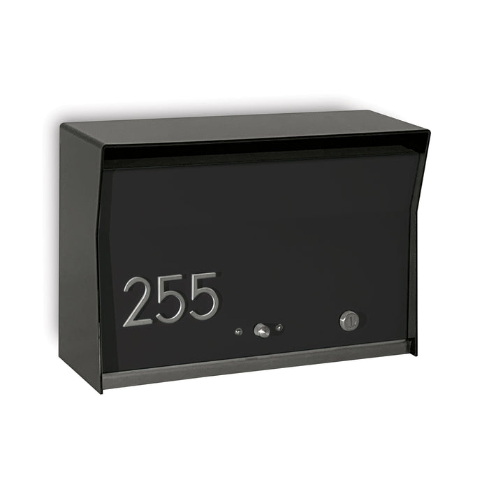 RetroBox Locking Wall Mount Mailbox in JET BLACK - Sweatfully