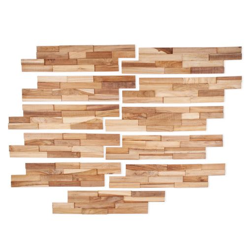 Farmhouse Rustic Teak 3D Wall Panels – (13 sq ft) - Sweatfully