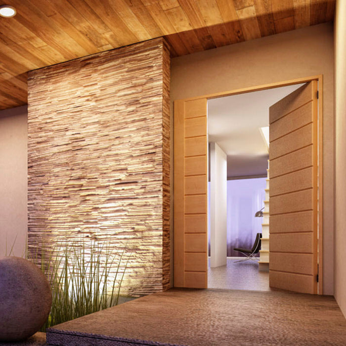 Clearwater Natural Teak 3D Wall Panels - (13 sq ft) - Sweatfully