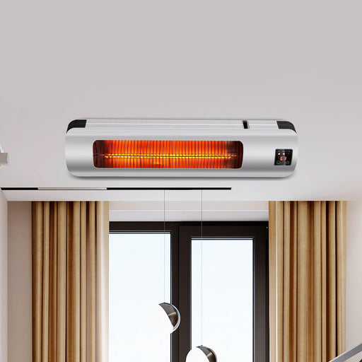 Electric Patio Heater LED Display 12H Timer Wall-mounted or Free-stand Using for Patio or Home Use - Sweatfully
