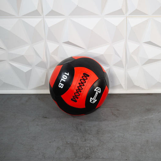 Medicine Ball / Wall Ball - Muscle D Fitness - Heavy Duty Stitching - Multi-Panel Design - 14" Diameter - Sweatfully