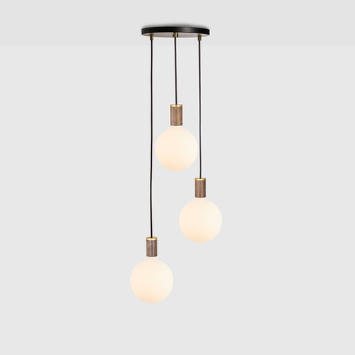 Triple Pendant in Walnut + Sphere IV - Black Canopy - Sweatfully