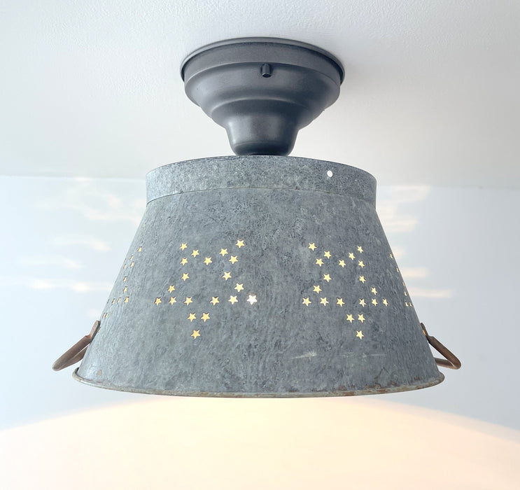 Weathered Farmhouse STAR Ceiling Light - Sweatfully