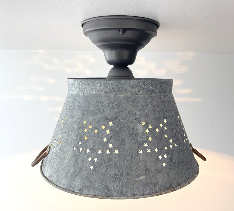 Weathered Farmhouse STAR Ceiling Light - Sweatfully