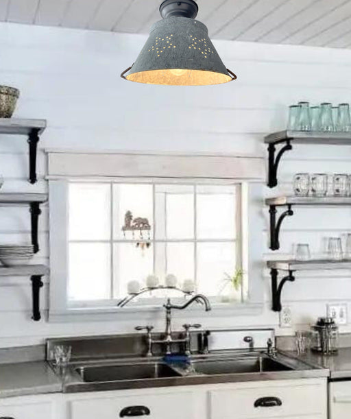 Weathered Farmhouse STAR Ceiling Light - Sweatfully