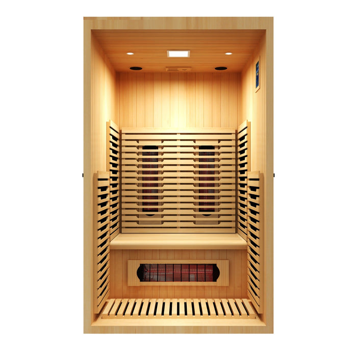 The Crown 2-Person Indoor Full Spectrum Infrared Sauna with Smart WiFi App Control - Sweatfully