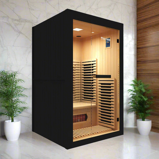 The Crown 2-Person Indoor Full Spectrum Infrared Sauna with Smart WiFi App Control - Sweatfully