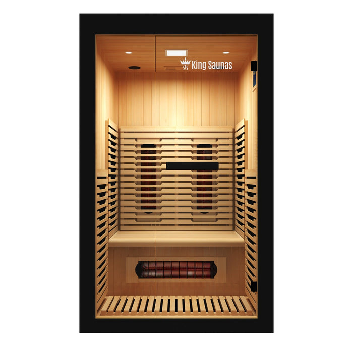 The Crown 2-Person Indoor Full Spectrum Infrared Sauna with Smart WiFi App Control - Sweatfully