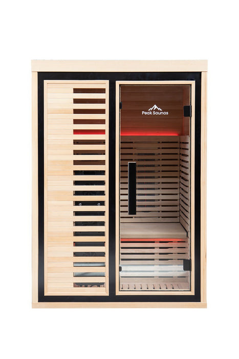 Peak Saunas Everest 2-Person Indoor Full Spectrum Infrared Sauna with XL Medical-Grade Red Light Therapy & Smart WiFi App Control - Sweatfully