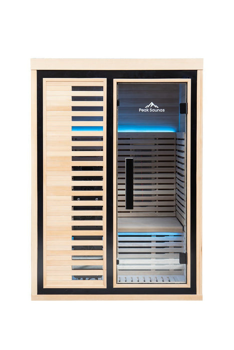 Peak Saunas Everest 2-Person Indoor Full Spectrum Infrared Sauna with XL Medical-Grade Red Light Therapy & Smart WiFi App Control - Sweatfully