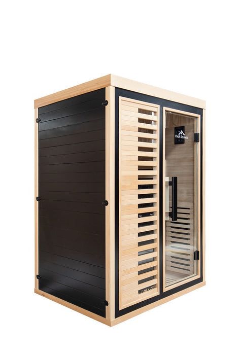Peak Saunas Everest 2-Person Indoor Full Spectrum Infrared Sauna with XL Medical-Grade Red Light Therapy & Smart WiFi App Control - Sweatfully