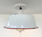 Antique FARMHOUSE WHITE ENAMEL Pan Ceiling Light - Sweatfully