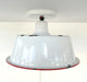Antique FARMHOUSE WHITE ENAMEL Pan Ceiling Light - Sweatfully