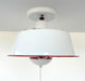 Antique FARMHOUSE WHITE ENAMEL Pan Ceiling Light - Sweatfully
