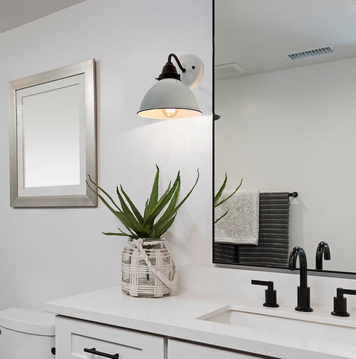 White Enamel Wall SCONCE Farmhouse Lighting - Sweatfully